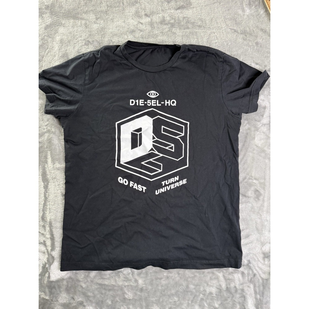 Diesel T-Diego A3 Go Fast Black White Graphic Logo Front T Shirt Mens Size Large